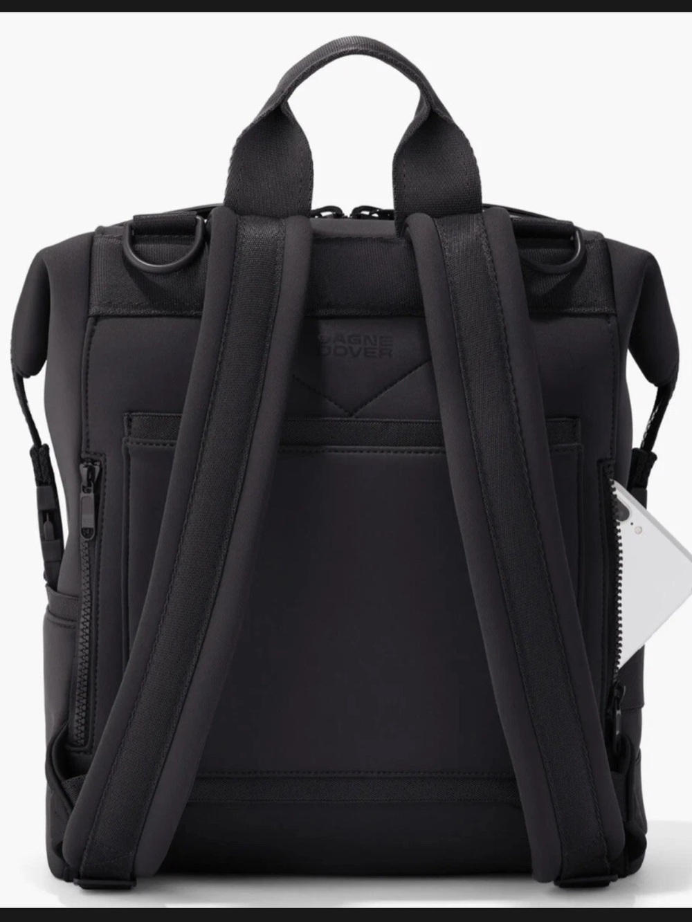 Dagne Dover Indi Neoprene Stretch Large Black Diaper Travel Work Backpack Bag - Picture 2 of 13